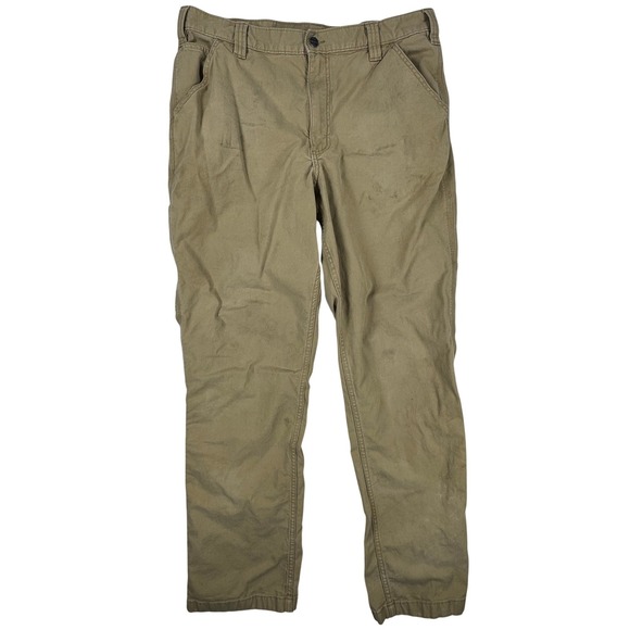 Carhartt Rugged Flex Relaxed Fit Canvas Work Pants Tan 36x34 BN2291-M - Picture 2 of 14